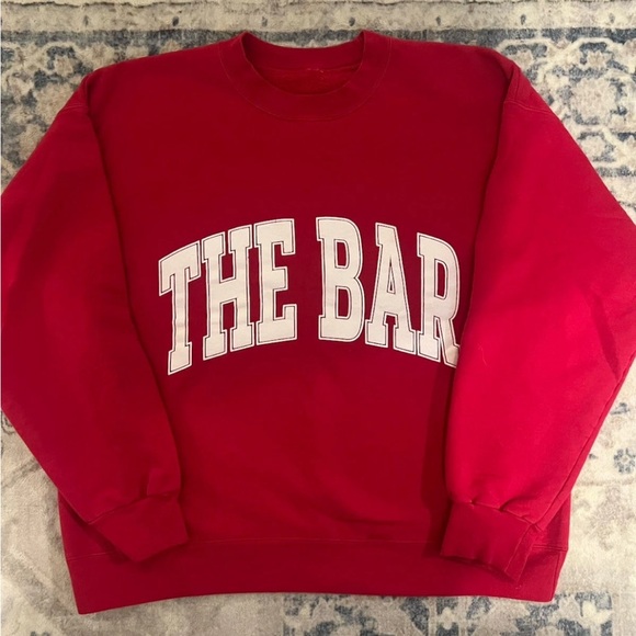 THE BAR Classic Varsity Sweatshirt Red XL Long Sleeve